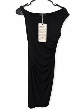 BTFBM Black One-Shoulder Ruched Women’s Dress